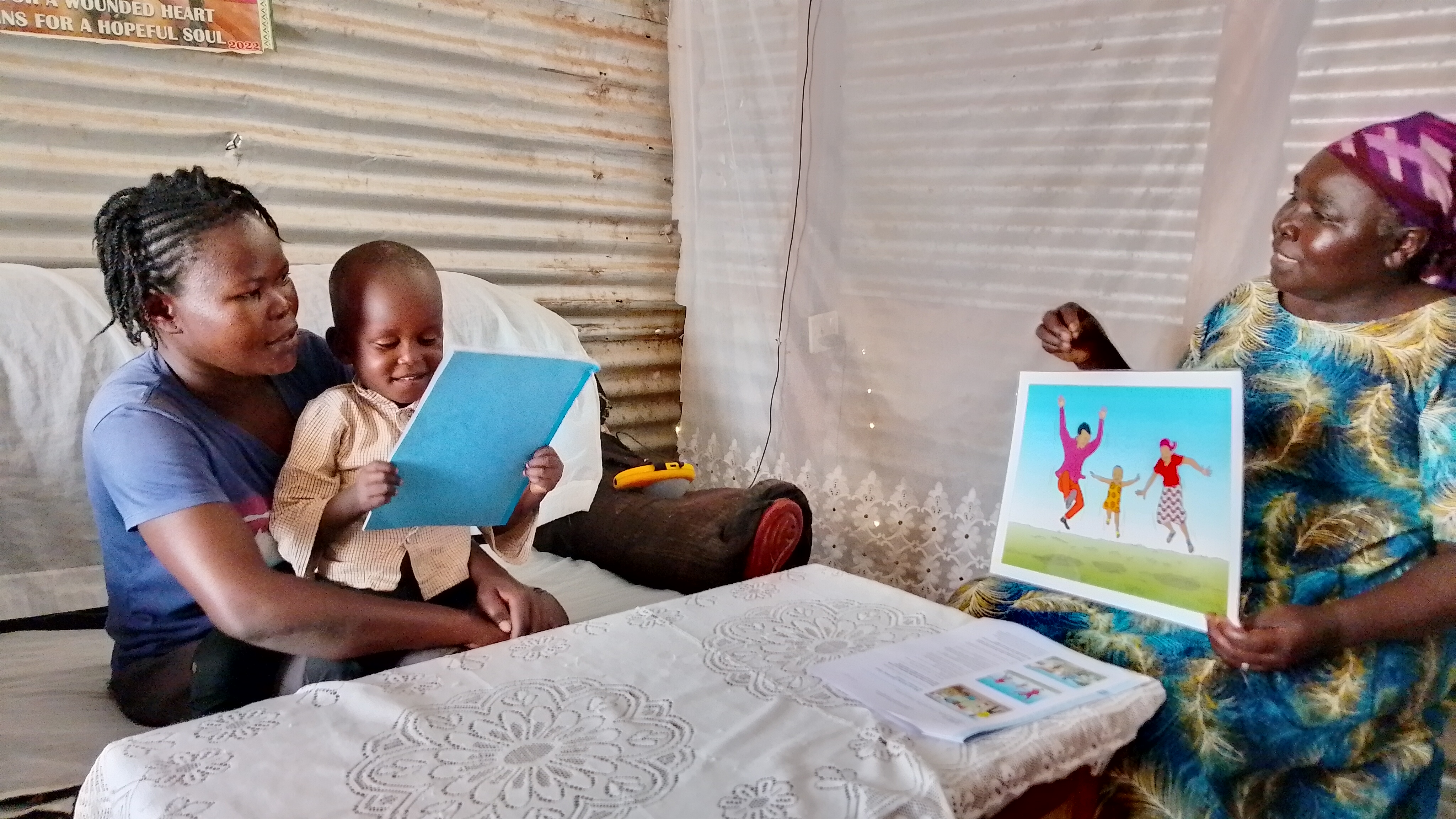 Elizabeth in a caregiver support group session, surrounded by other women, symbolizing community and peer support.